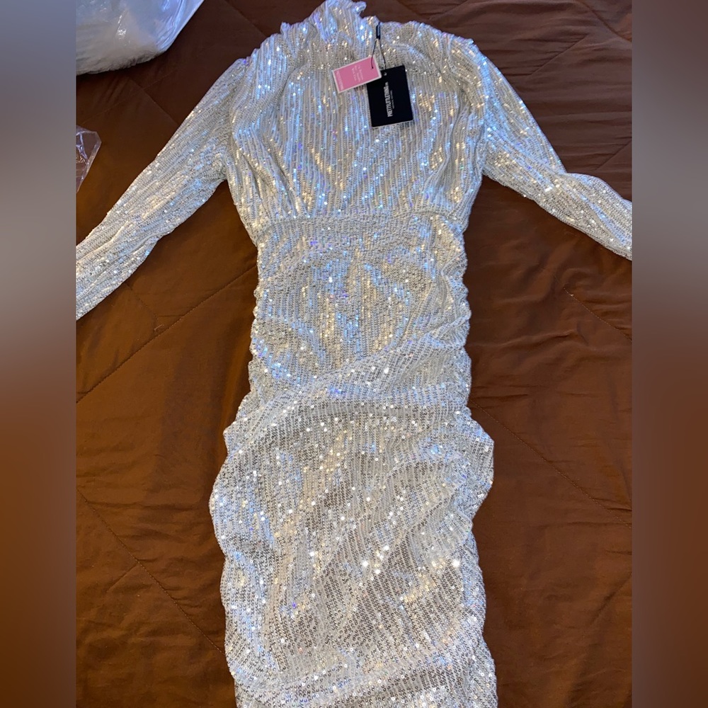 White sequin dress